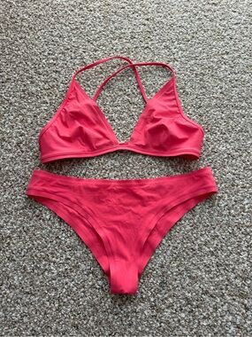 lululemon athletica Coral Pink Triangle Bikini Set